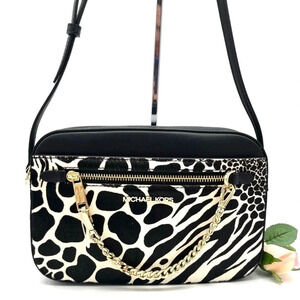 Michael Kors Large EW Zip Chain Crossbody Bag Black